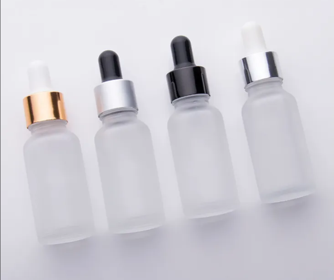 Frosted Clear Glass Round Dropper