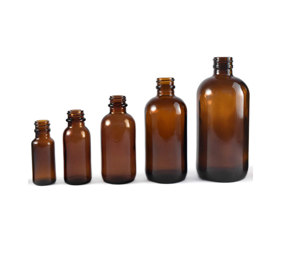 Amber Boston Round Bottle