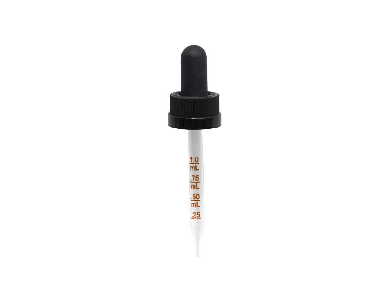 20-400 Black CRC (Child Resistant Cap) Graduated Glass Dropper ›  20-400 Black CRC (Child Resistant Cap) Graduated Glass Dropper