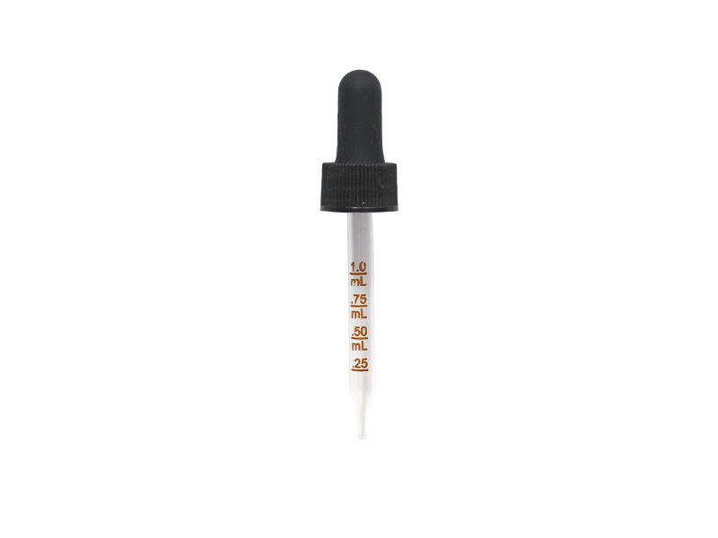 18-400 Black Graduated Ribbed Glass Dropper