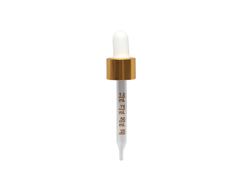 20-400 White Shiny Golden Graduated Glass Dropper