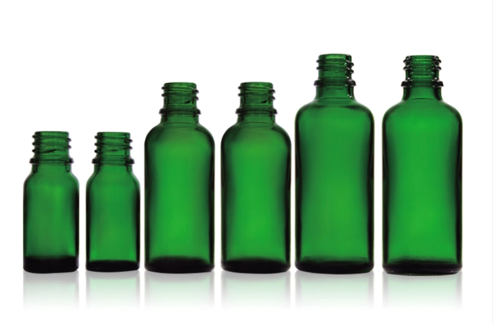 Green Glass Dropper Bottle