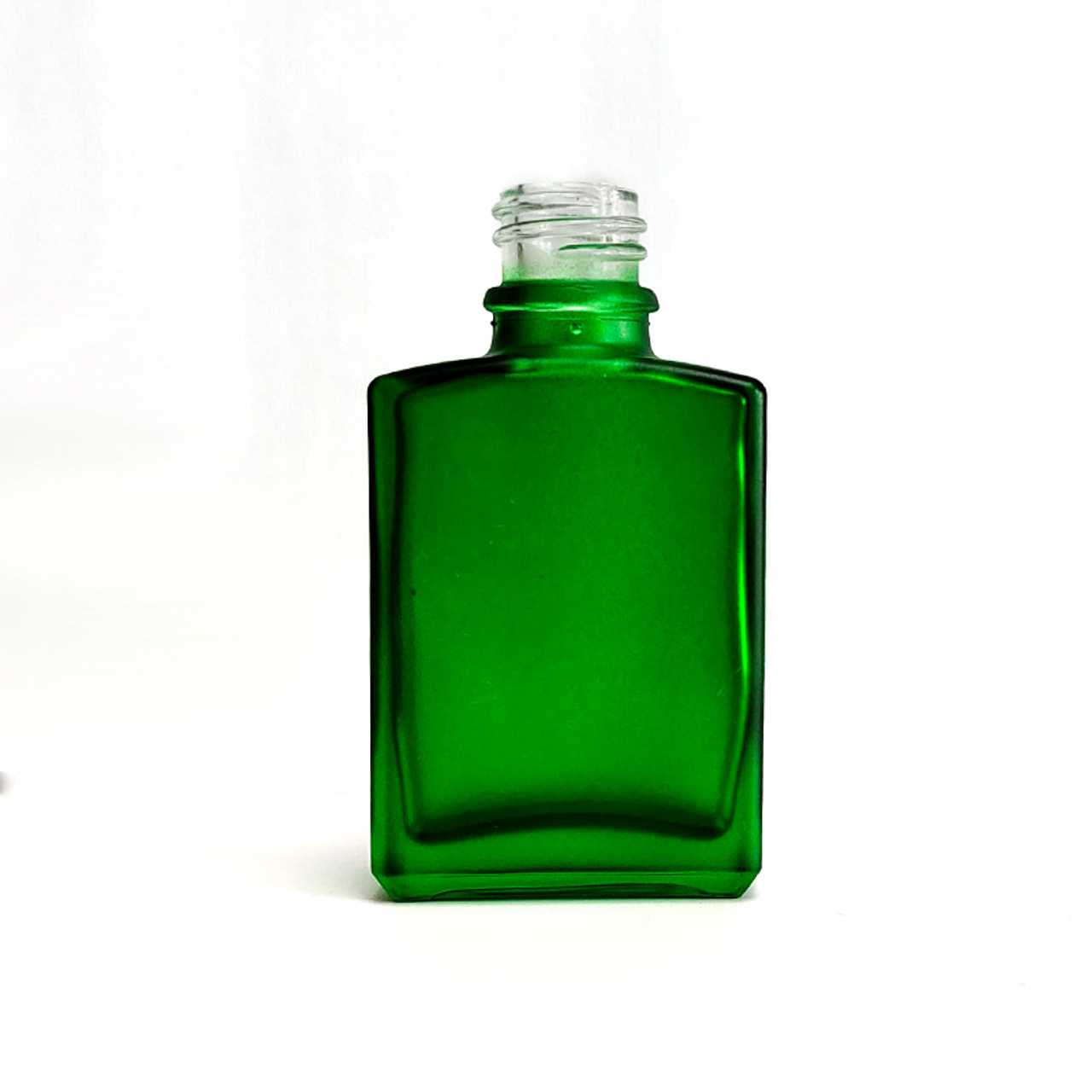 Green SQUARE Glass Bottle
