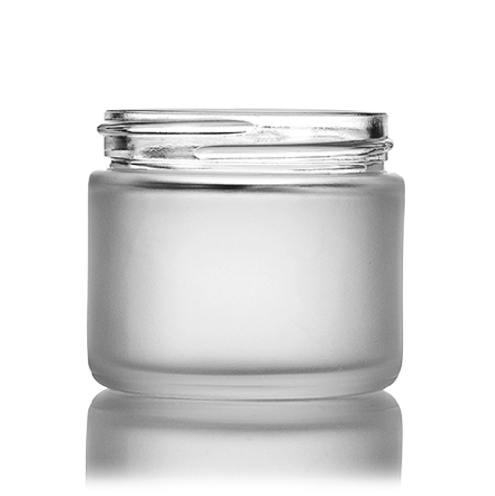 Clear Frosted Glass Straight Sided Jar