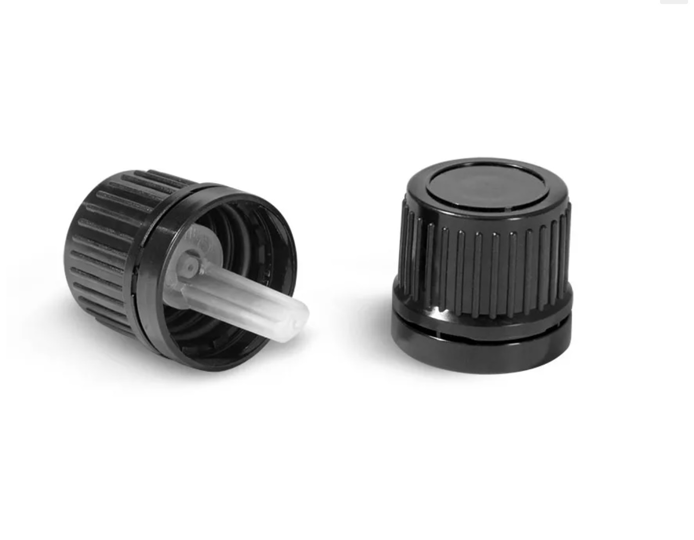 Black Plastic Tamper Evident Caps and Orifice Reducers