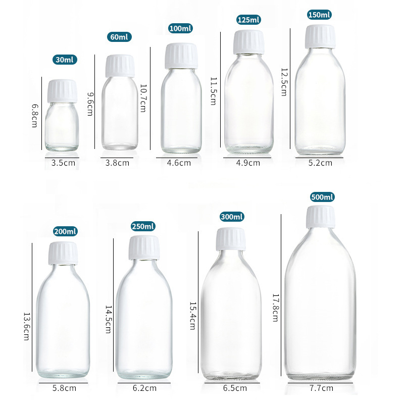 Clear  glass syrup bottle