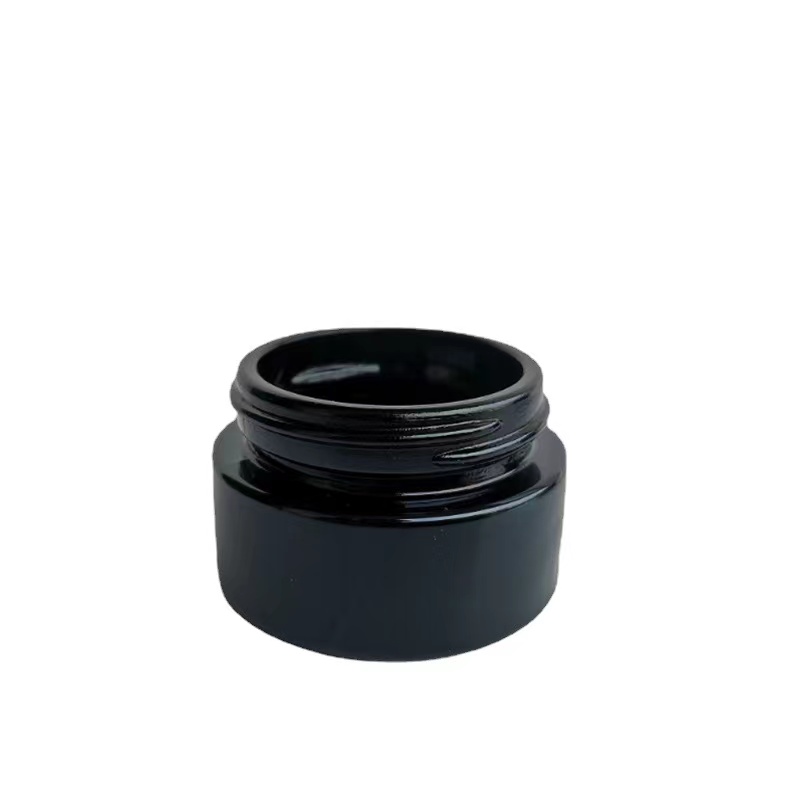 Black Glass Straight Sided Jar
