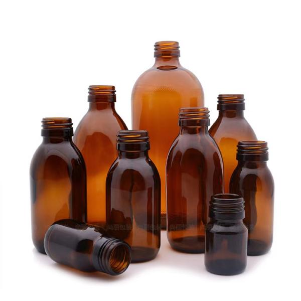 Amber Glass Syrup Bottle